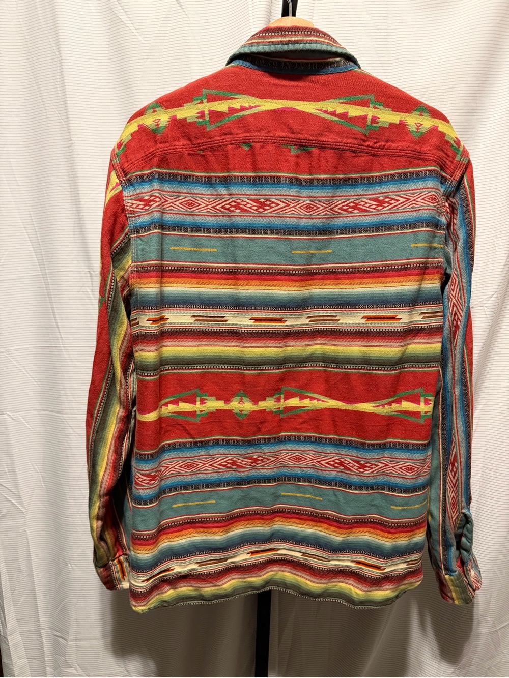 RRL Jacquard Workshirt Red Southwestern Size Large - Picture 2 of 11